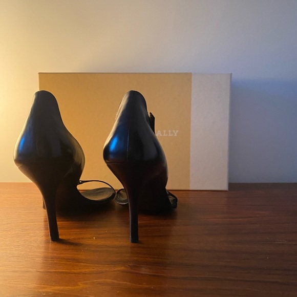 Bally leather sandals heels black sz 36.5 in box - Picture 12 of 17
